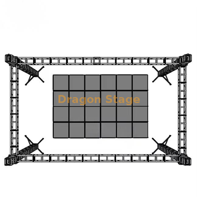 8x7x8m Aluminum Alloy Concert Stage with Roof Truss Rigging Escenario de concierto de aleación de aluminio de 8x7x8m con aparejo de armadura de techo