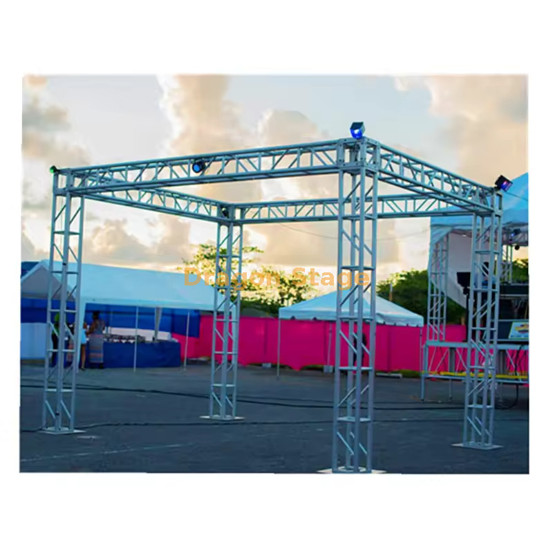3x3x3m Aluminum Bolt Truss Exhibition Stand Booth Box Truss braguero de aluminio de la caja de la cabina del soporte de la exposición del braguero del perno de los 3x3x3m