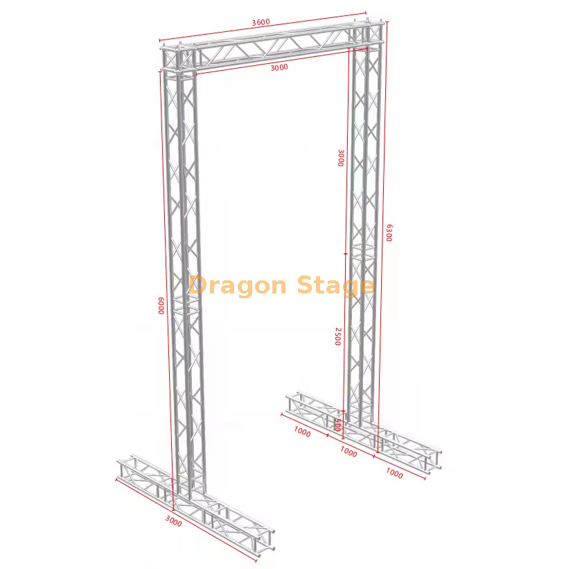 Aluminum Truss Stand for Hanging Speakers 6m High Soporte de armadura de aluminio para altavoces colgantes de 6 m de altura