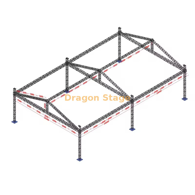 20x32x9m Extra-Large Peak Roof Truss System Sistema de viga de techo extragrande de 20x32x9m