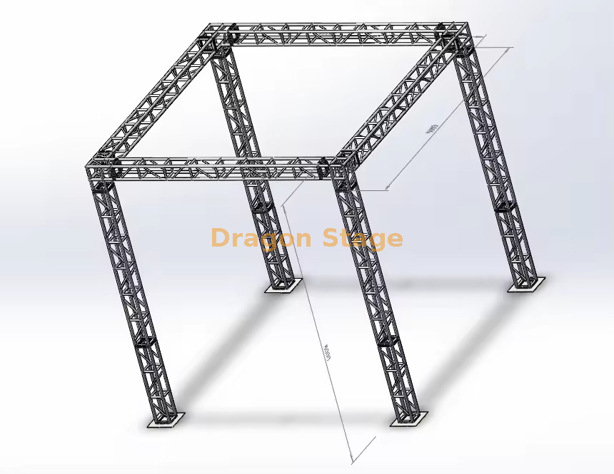 5x5x5m Aluminum Exhibition Booth Truss System Sistema de armadura de stand de exposición de aluminio de 5x5x5m