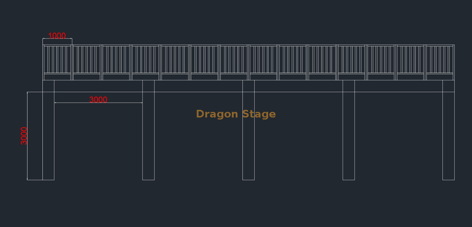 side view of vip stage Vista lateral del escenario vip