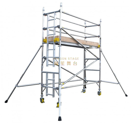 Construcción de torre de andamio individual móvil de plataforma Alluminim de 7 m