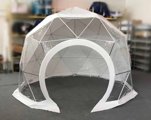 Carpa de cúpula de iglú geodésica de PVC transparente con marco de acero