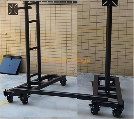 Nuevo diseño de armazón de pila LED móvil portátil de aluminio con ruedas