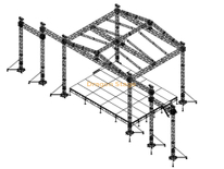 Sistema de armazón de aluminio para escenario de concierto de 10x6x7m con altavoz y alas de pantalla LED