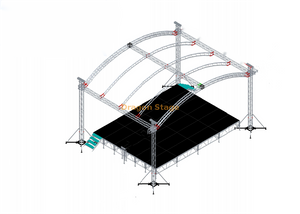 Armazón de techo de curva personalizado portátil ligero de aluminio con armazón de escalera de techo 15x6x15m