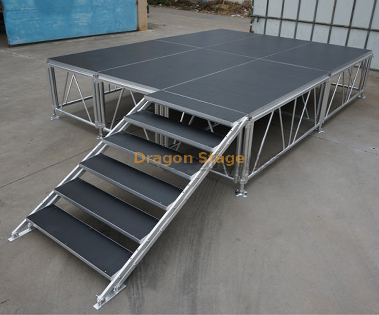 Plataforma de escenario de aluminio de 2x1m para producción de eventos de conciertos con diferente altura 2x2m