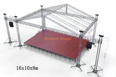 Columnas plateadas al aire libre Evento Truss Rooftop para eventos 16x10x8m