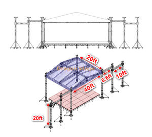 Costos de diseño de armazón de techo de aluminio Sea Beach para eventos 40x20x20m 12x6x6m