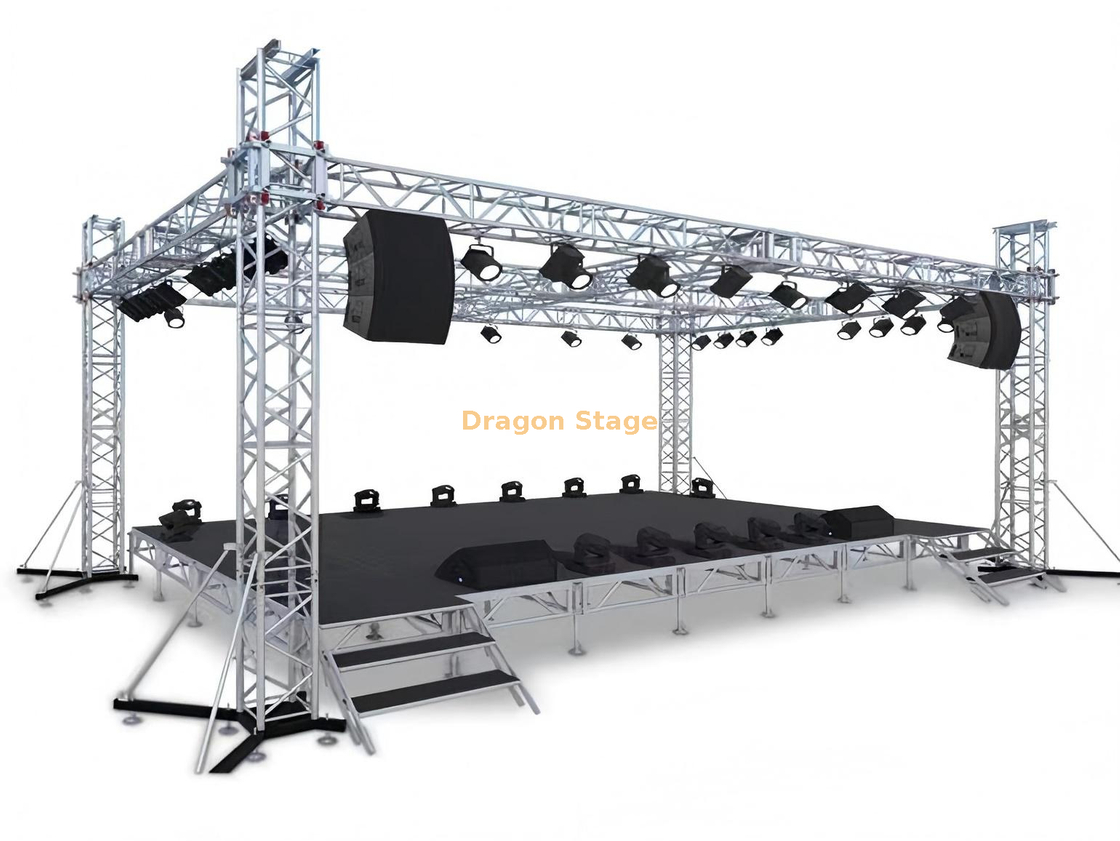 Estructura de armadura de marco de escenario de aluminio personalizada de 7x5 m para iluminación de escenario y pantalla LED