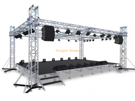 Estructura de armadura de marco de escenario de aluminio personalizada de 7x5 m para iluminación de escenario y pantalla LED