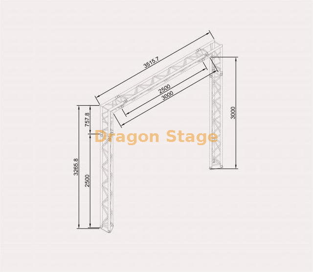 Kit Poste de Portería de Truss Triangular para Línea de Meta 3,5x3,3m