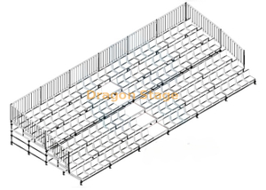 Sistema de gradas con soporte para asientos Layher para exteriores para 2500 espectadores