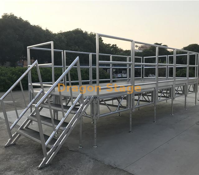 Plataforma de escenario de aluminio para bodas, eventos y eventos 17,08x15,86m