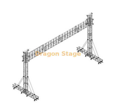 Sistema de armadura de poste de portería de aluminio de alta resistencia de 10x6 m para pantallas LED