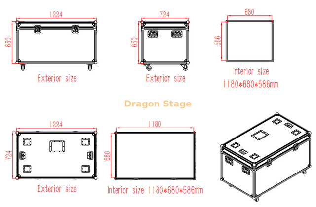 Flightcase grande personalizado de aluminio con espuma 1,2x0,7x0,7m