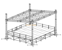 Sistema de armadura de aluminio para techo plano de 24x24x20 pies con torres de 20 pies