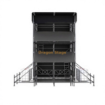 Torre de control Ringlock FOH híbrida de varios niveles de 4x4x6m con marco de techo de aluminio