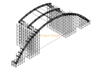 Armadura layher personalizada con truss curva para concierto al aire libre