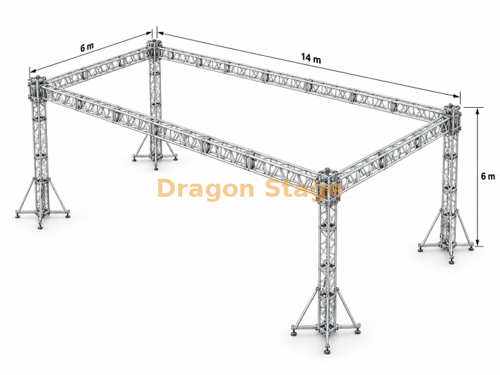 Sistema de armadura de pantalla LED portátil de 14x6x6m con polipastos de cadena manuales