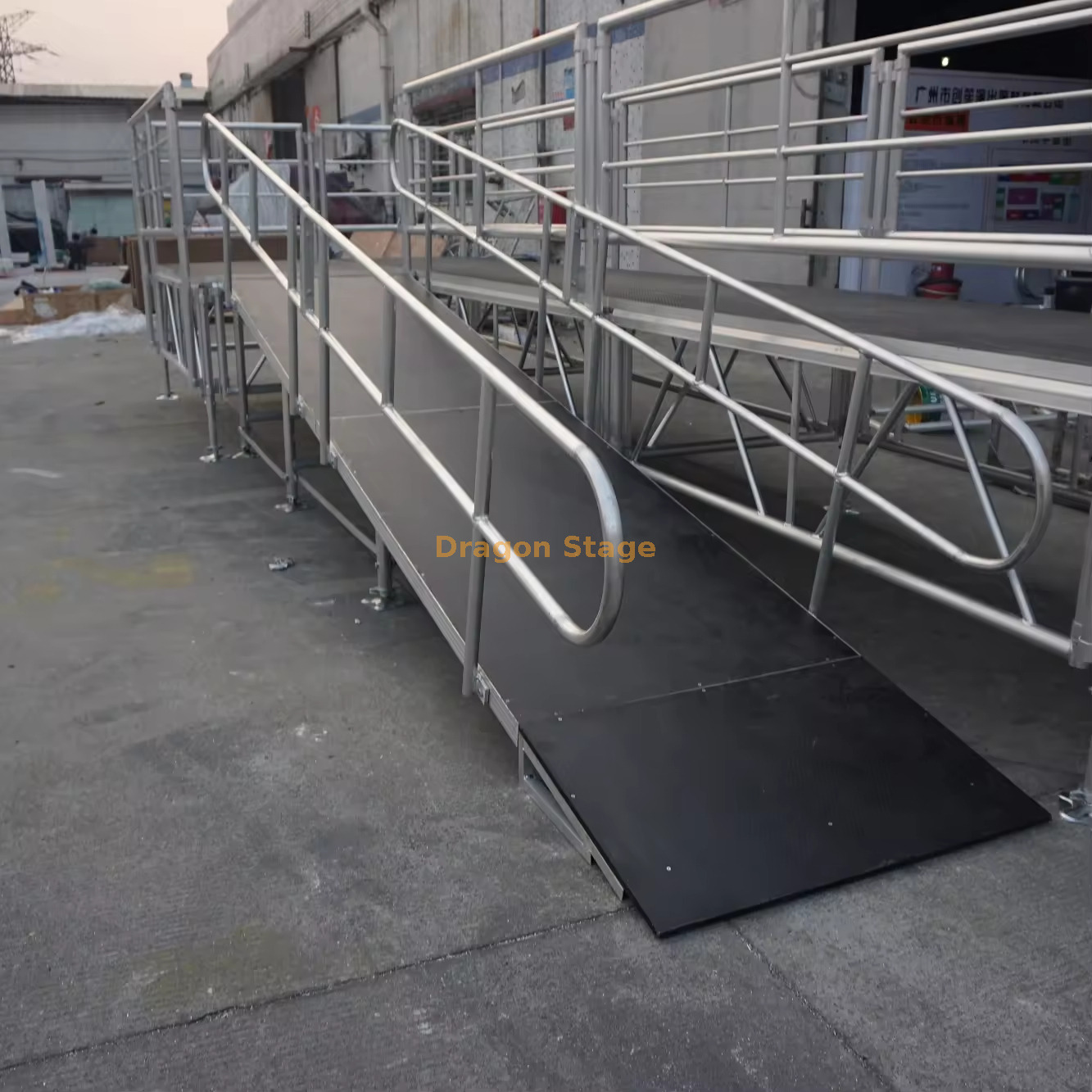 Rampa de escenario portátil ajustable de aluminio de madera con 