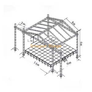 Event Concert Stage con armadura de techo 16x9x6m