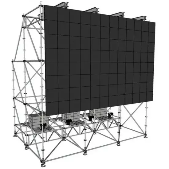 Sistema Ringlock 6x4x6m para Pantalla LED 6x4m con 4 Secciones Superiores y 3 Balastos de Agua