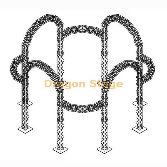 Sistema de visualización de armazón curvo de múltiples arcos (estructura de armazón de portería circular de aluminio)
