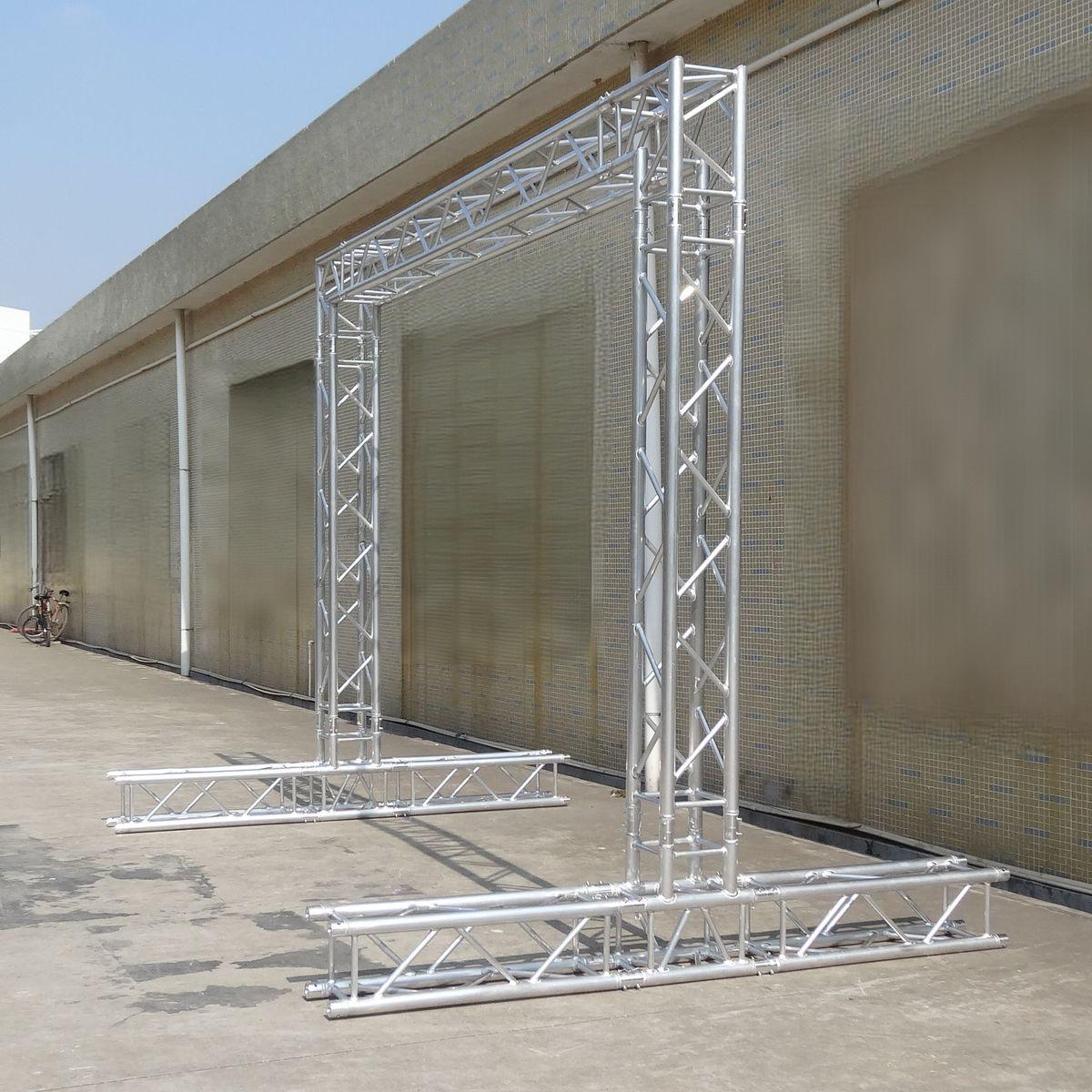 Armaz&oacute;n de poste de porter&iacute;a de aluminio de 3x3 m con base de 2,5 m de profundidad para eventos deportivos, se&ntilde;alizaci&oacute;n de entrada y marca.jpg