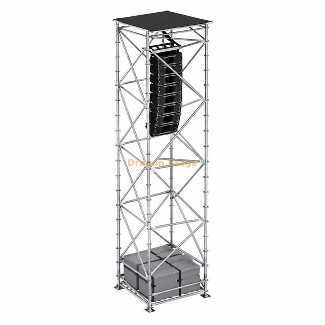 Torre colgante Ringlock Line Array de 2x2x8m con techo, lastre y plataforma de trabajo