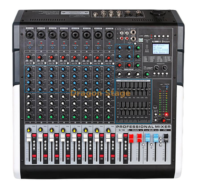 HTS10 Mezclador de audio profesional de 8 canales con efectos DSP