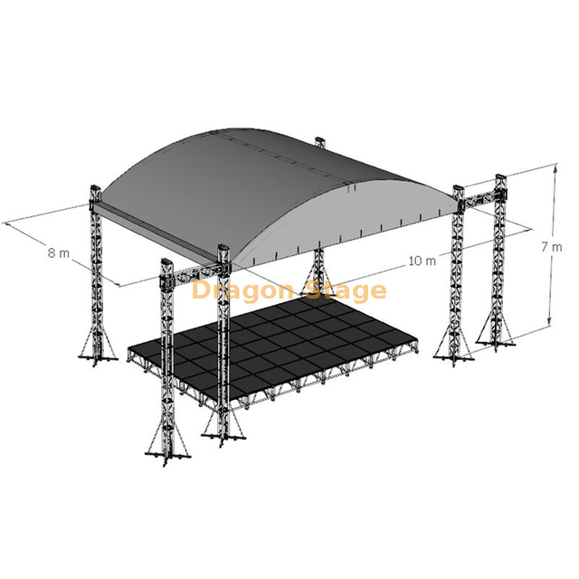 Techo de la curva del escenario del concierto 10x8x7m