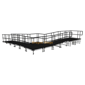 Rampa de carga de caja de vuelo entre bastidores de aluminio modular en forma de L de 7,40 x 8,26 m para escenarios de conciertos