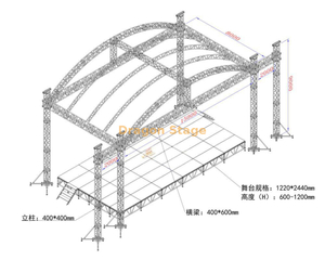 Sistema de armadura de techo de Arch Stage 15x8x9m