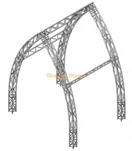 Sistema de armazón de techo curvo negro con espiga de 290 mm con esquinas en forma de caja y placas base para exteriores