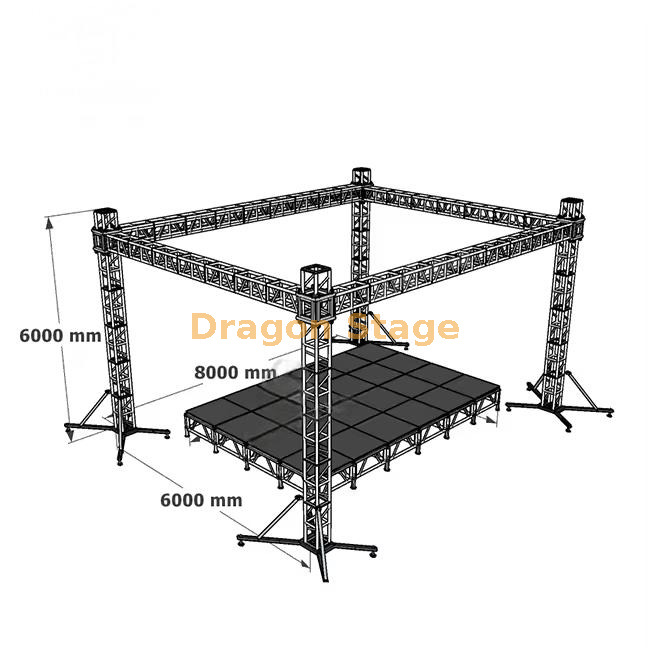 Armadura de escenario est&aacute;ndar de aluminio africano para cruzada al aire libre 8x6x6m (3) 