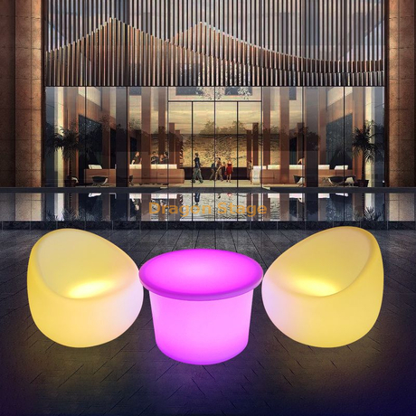 Muebles luminosos Led, mesa y silla combinadas, soporte para asiento de tarjeta, mesa de Bar KTV, sofá silla de moda colorida para exteriores