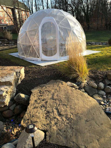 Casa de cúpula al aire libre de invierno, cubierta de PVC impermeable, carpa de cúpula glamping geodésica