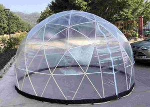 Tienda de cúpula geodésica transparente insonorizada con techo transparente para fiestas