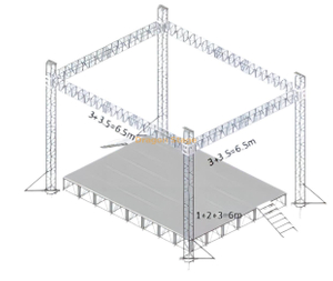 Sistema de armadura de iluminación de escenario de aluminio para bodas, ferias comerciales, convenciones, restaurantes, hoteles 6,5x6,5x6m