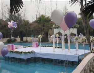 Escenario de boda de acrílico / Escenario de plataforma de acrílico / Escenario de cristal de piscina