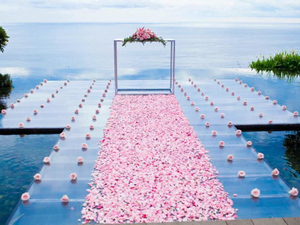 Etapa de plataforma de vidrio acrílico modular móvil para bodas de eventos de piscina