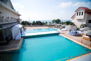 Tablero de acrílico de alta calidad, piscina transparente, escenario de boda