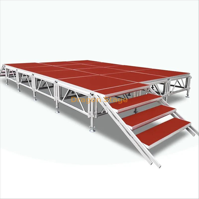  Plataforma de madera de escenario móvil de aluminio portátil para eventos 9.76x4.88m