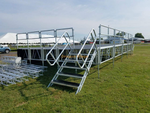 Plataforma de escenario de concierto portátil de aluminio para exteriores de 4x8 pies 16x12 pies (4,88x3,66 m) Altura 3,28-4,59 pies (1-1,4 m) 