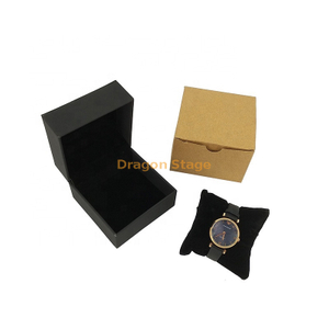 Caja de reloj de cuero negra personalizada con logotipo al por mayor de fábrica de cajas de madera