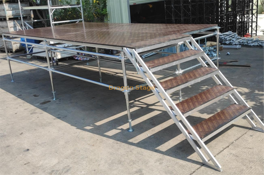 Ringlock de acero Ring Lock Escenario para eventos 56'x 28'ft (17,08x8,54 m) Altura 24'-48' (0,8-1,2 m)