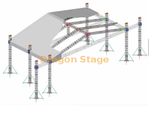 Escenario de Concierto de Navidad con Line Array Truss Tower 20x14x12m