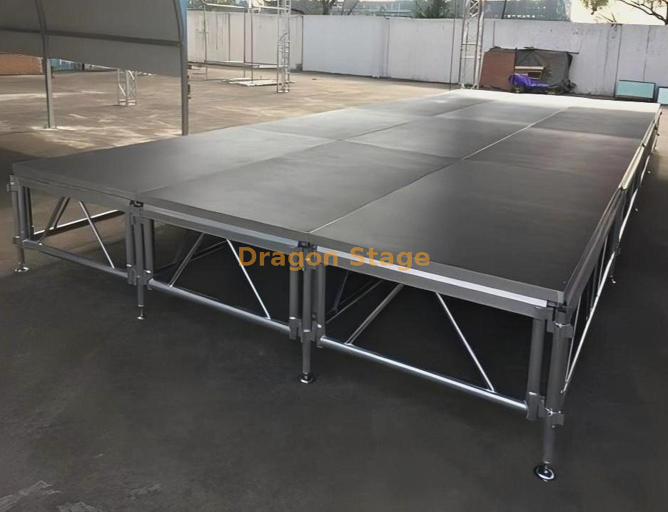 Pista ajustable para conciertos/escenario de concierto lineal 16x4m con 2 escaleras